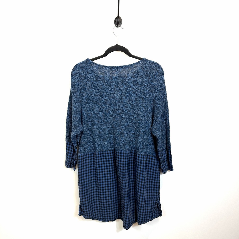 Cut‎ Loose San Francisco Large Linen Tunic Top LAGENLOOK Boho Blue Layered - Picture 7 of 9